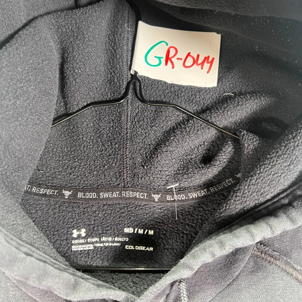 Under Armour Project Rock Hoodie Mens Medium Pullover Fleece Sweatshirt Gym - Picture 6 of 9